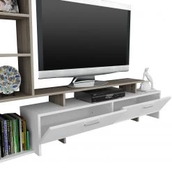 Loftscape Ensemble meubles TV Sasino - Blanc / Imitation chêne sable -Meubles TV muraux Soldes 1000333619 220302 030 DETAILS P000000001000333619