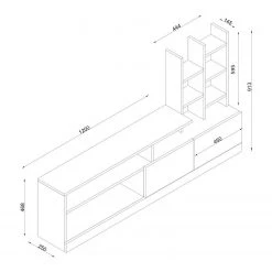 Loftscape Ensemble meubles TV Eichstätt - Blanc -Meubles TV muraux Soldes 1000333632 220302 500 SKETCH DETAILS P000000001000333632 sketch