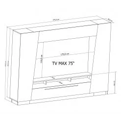 Fredriks Ensemble meubles TV Reedley (4 éléments) - Noir brillant 30 Fredriks Ensemble meubles TV Reedley (4 éléments) - Noir brillant -Meubles TV muraux Soldes 1000340456 220322 500 SKETCH DETAILS P000000001000340456 sketch