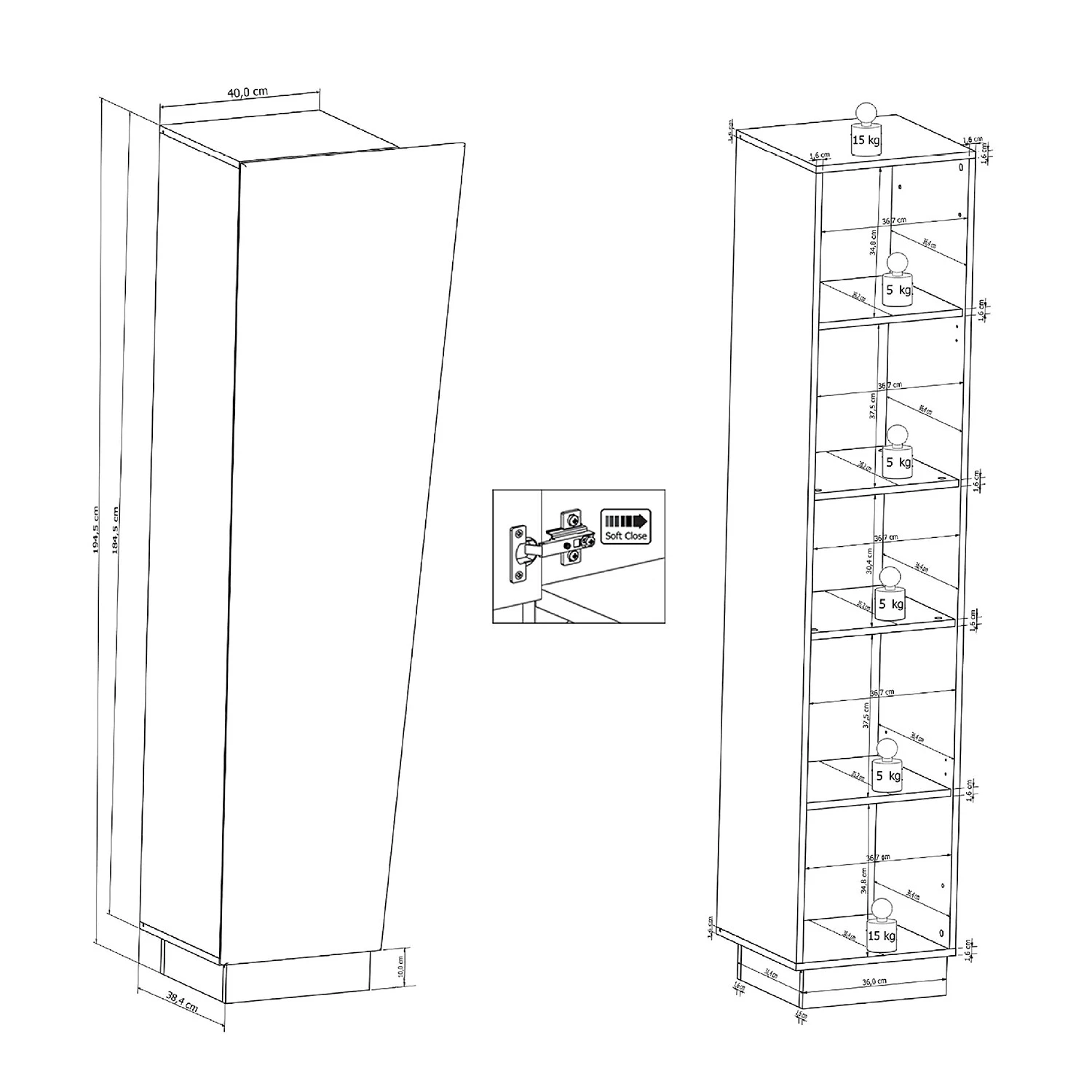 Fredriks Ensemble meubles TV Reedley (4 éléments) - Noir brillant 16 Fredriks Ensemble meubles TV Reedley (4 éléments) - Noir brillant – Image 14