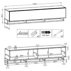 Fredriks Ensemble meubles TV Bylas (4 éléments) - Noir brillant 18 Fredriks Ensemble meubles TV Bylas (4 éléments) - Noir brillant -Meubles TV muraux Soldes 1000340457 220322 501 SKETCH DETAILS P000000001000340457 sketch
