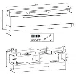 Fredriks Ensemble meubles TV Bylas (4 éléments) - Noir brillant 19 Fredriks Ensemble meubles TV Bylas (4 éléments) - Noir brillant -Meubles TV muraux Soldes 1000340457 220322 502 SKETCH DETAILS P000000001000340457 sketch