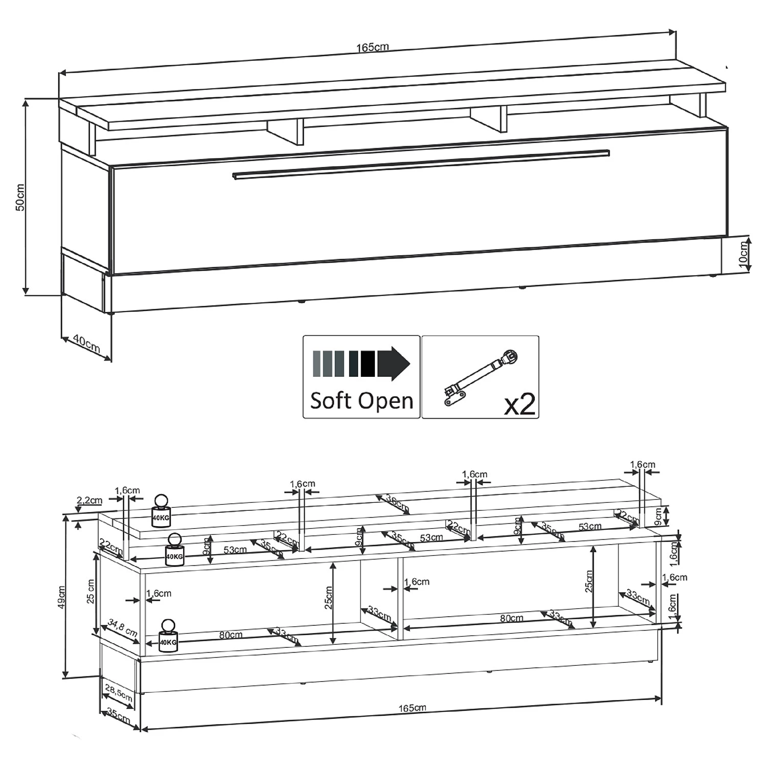 Fredriks Ensemble meubles TV Bylas (4 éléments) - Noir brillant 10 Fredriks Ensemble meubles TV Bylas (4 éléments) - Noir brillant – Image 8