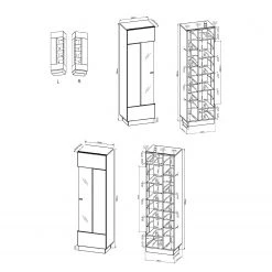 Fredriks Ensemble meubles TV Bylas (4 éléments) - Noir brillant 20 Fredriks Ensemble meubles TV Bylas (4 éléments) - Noir brillant -Meubles TV muraux Soldes 1000340457 220322 503 SKETCH DETAILS P000000001000340457 sketch
