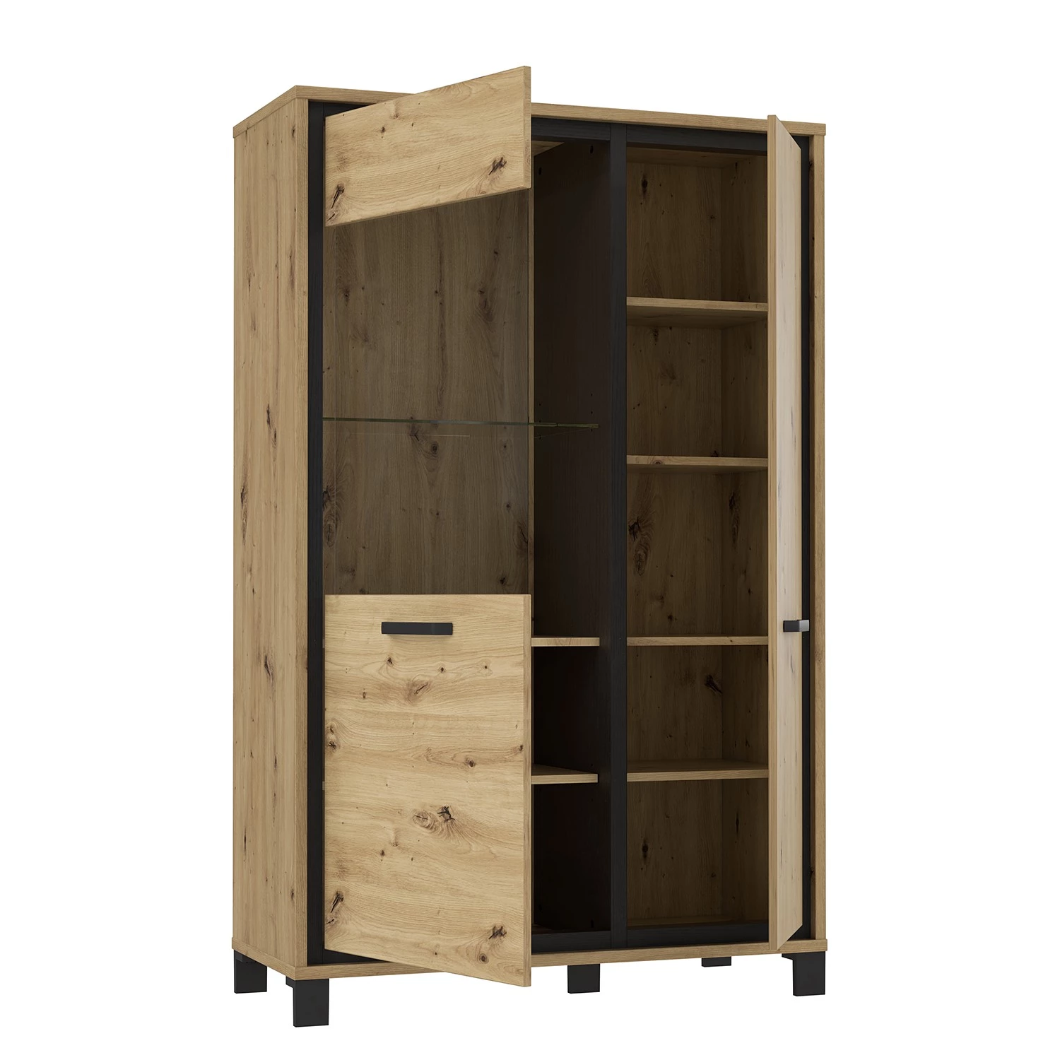 Loftscape Ensemble meubles TV Egan (4 éléments) - Imitation chêne artisan / Imitation chêne noir 6 Loftscape Ensemble meubles TV Egan (4 éléments) - Imitation chêne artisan / Imitation chêne noir – Image 4