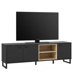 Loftscape Ensemble meubles TV Mazzo (4 éléments) - Noir / Imitation chêne artisan -Meubles TV muraux Soldes 1000341908 220331 048 DETAILS P000000001000341908