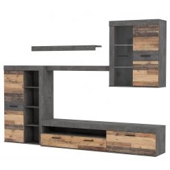 Loftscape Ensemble meubles TV Sacaton - Imitation bois recyclé / Imitation béton -Meubles TV muraux Soldes 1000342477 220404 034 DETAILS P000000001000342477