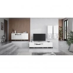 Loftscape Ensemble meubles TV Urban I (3 élém.) - Éclairage Éclairage  - Blanc / Imitation chêne gris -Meubles TV muraux Soldes 1000344681 220414 021 MOOD DETAILS P000000001000344681 mood