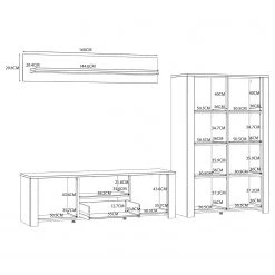 Ridgevalley Ensemble meubles TV Vassia I (3 élém.) - Imitation chêne Navy / Imitation chêne Riviera -Meubles TV muraux Soldes 1000344688 220414 501 SKETCH DETAILS P000000001000344688 sketch