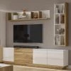 Loftscape Ensemble meubles TV Lahntal I (3 élém.) - Blanc brillant / Imitation chêne à nœuds -Meubles TV muraux Soldes 1000345463 220414 011 MOOD IMAGE P000000001000345463 mood