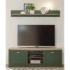 Norrwood Ensemble meubles TV Cardet (2 éléments) - Vert mousse / Imitation chêne de Wotan
