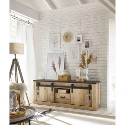 Ridgevalley Ensemble meubles TV Shutter I (3 élém.) - Imitation chêne -Meubles TV muraux Soldes 1000348722 220505 021 MOOD DETAILS P000000001000348722 mood