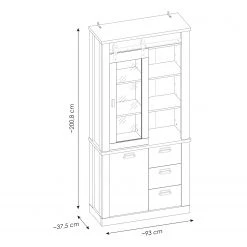 Ridgevalley Ensemble meubles TV Shutter IV (4 élém.) - Imitation chêne -Meubles TV muraux Soldes 1000348725 220505 500 SKETCH DETAILS P000000001000348725 sketch