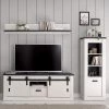 Ridgevalley Ensemble meubles TV Shutter I (3 élém.) - Imitation pin blanc