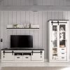 Ridgevalley Ensemble meubles TV Shutter V (3 élém.) - Imitation pin blanc