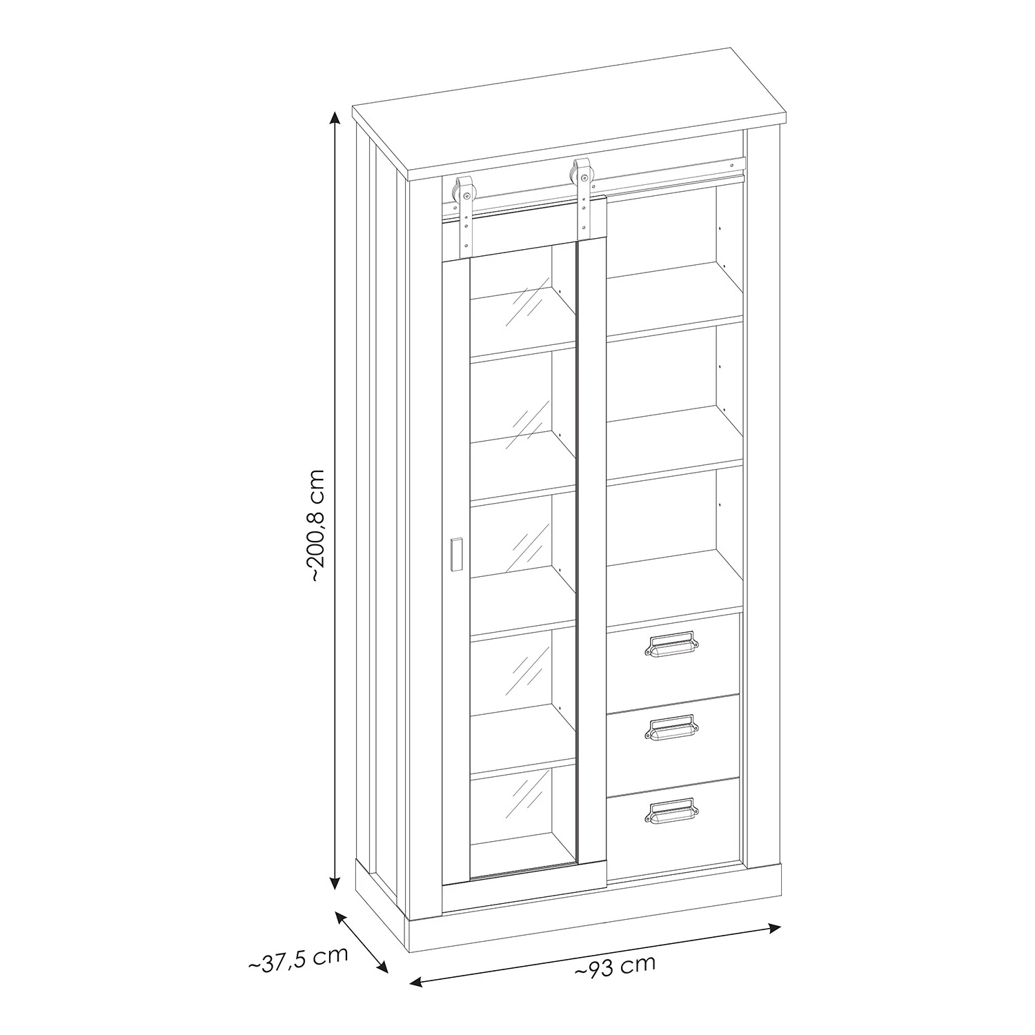 Ridgevalley Ensemble meubles TV Shutter V (3 élém.) - Imitation pin blanc 14 Ridgevalley Ensemble meubles TV Shutter V (3 élém.) - Imitation pin blanc – Image 12