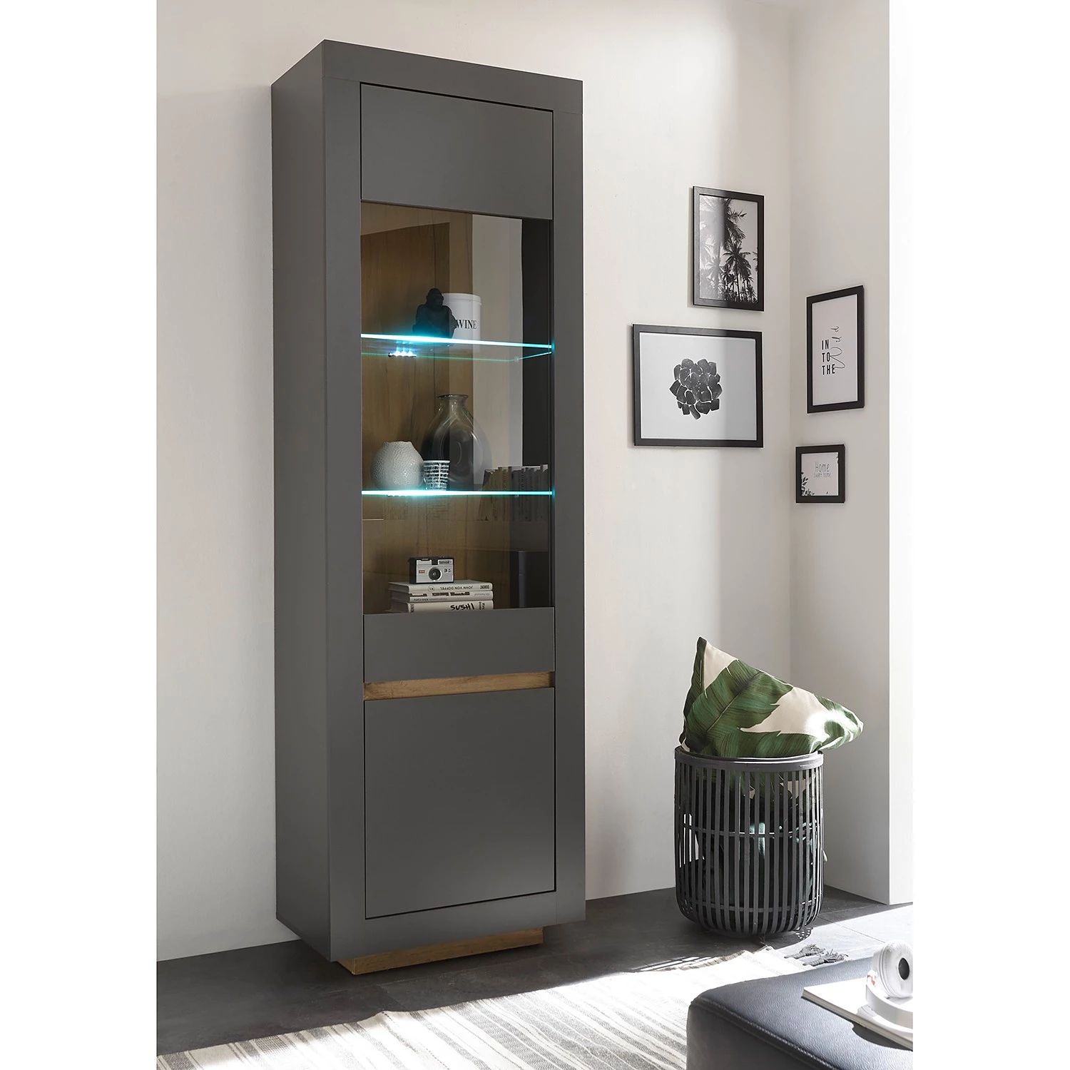 Loftscape Ensemble meubles TV Accra I (4 élém.) - Anthracite / Imitation chêne 7 Loftscape Ensemble meubles TV Accra I (4 élém.) - Anthracite / Imitation chêne – Image 5