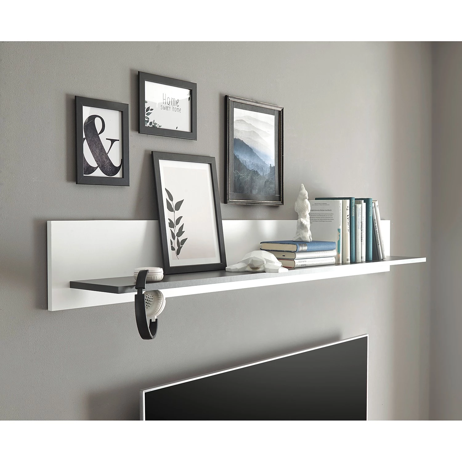 Loftscape Ensemble meubles TV Accra I (4 élém.) - Blanc / Anthracite 8 Loftscape Ensemble meubles TV Accra I (4 élém.) - Blanc / Anthracite – Image 6