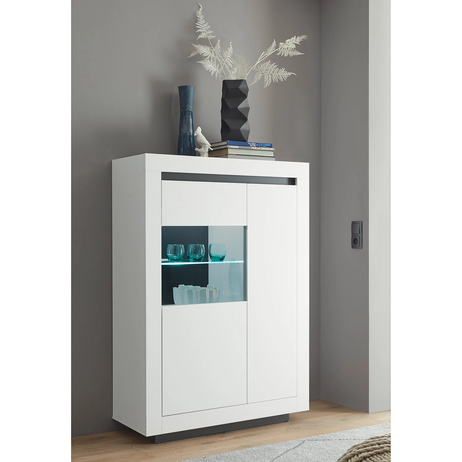 Loftscape Ensemble meubles TV Accra III (3 élém.) - Blanc / Anthracite 6 Loftscape Ensemble meubles TV Accra III (3 élém.) - Blanc / Anthracite – Image 4