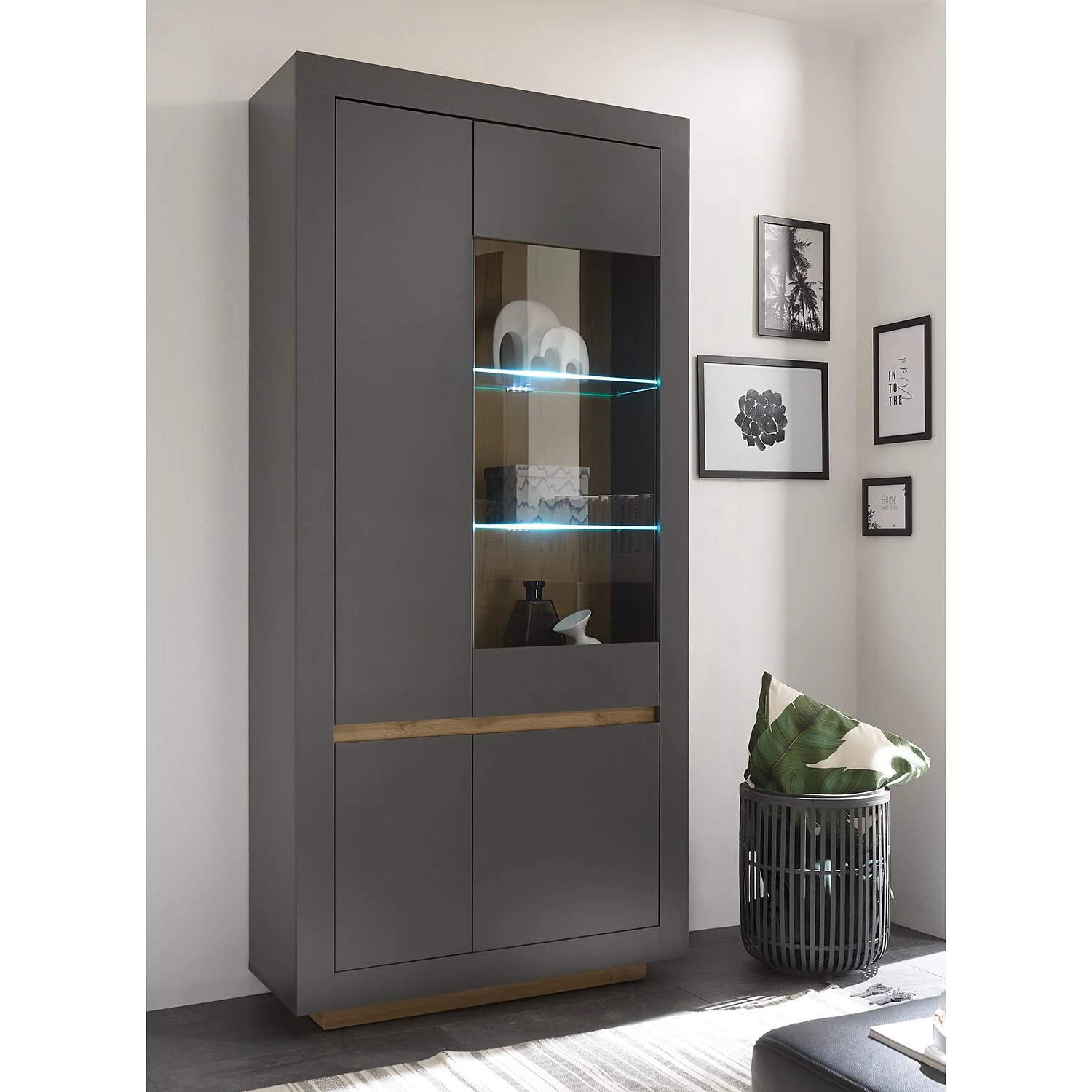 Loftscape Ensemble meubles TV Accra II (4 élém.) - Anthracite / Imitation chêne 7 Loftscape Ensemble meubles TV Accra II (4 élém.) - Anthracite / Imitation chêne – Image 5