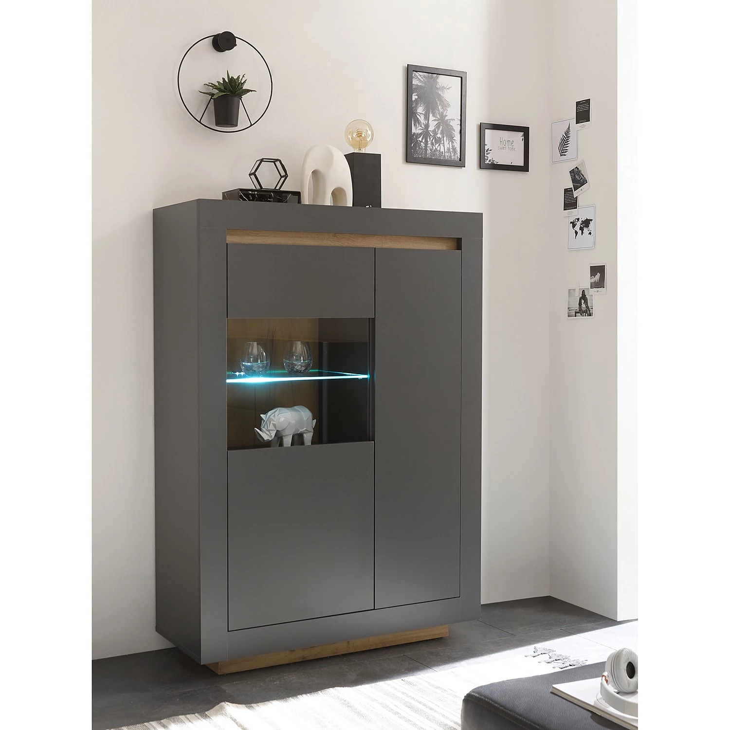 Loftscape Ensemble meubles TV Accra II (4 élém.) - Anthracite / Imitation chêne 8 Loftscape Ensemble meubles TV Accra II (4 élém.) - Anthracite / Imitation chêne – Image 6