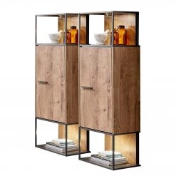 Red Living Ensemble meubles TV Meevoo V (3 élém.) - Imitation chêne rustique / Graphite -Meubles TV muraux Soldes 1000352091 220510 031 DETAILS P000000001000352091