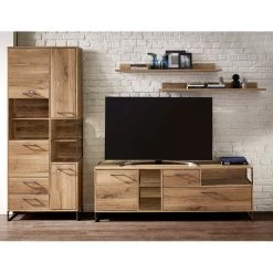Red Living Ensemble meubles TV Sligo II (4 élém.) - Imitation chêne rustique argenté / Graphite