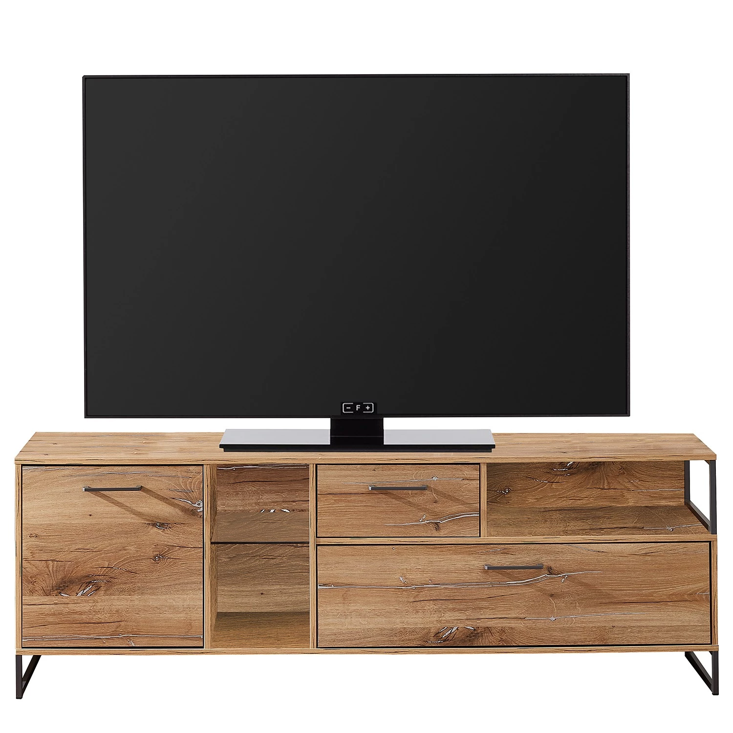 Red Living Ensemble meubles TV Sligo (3 éléments) - Imitation chêne rustique argenté / Graphite 6 Red Living Ensemble meubles TV Sligo (3 éléments) - Imitation chêne rustique argenté / Graphite – Image 4