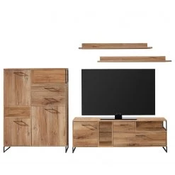 Red Living Ensemble meubles TV Sligo IV (4 élém.) - Imitation chêne rustique argenté / Graphite