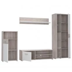 Loftscape Ensemble meubles TV Union City (4 élem.) - Avec Éclairage inclus - Blanc mat / Imitation chêne clair 8 Loftscape Ensemble meubles TV Union City (4 élem.) - Avec Éclairage inclus - Blanc mat / Imitation chêne clair -Meubles TV muraux Soldes 1000356733 220603 031 DETAILS P000000001000356733