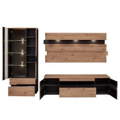 Loftscape Ensemble meubles Moosic (3 éléments) - Avec éclairage - Imitation chêne artisan / Graphite -Meubles TV muraux Soldes 1000357959 220608 031 DETAILS P000000001000357959