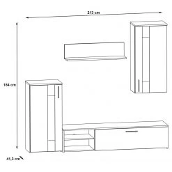 Red Living Ensemble meubles TV Tilsit (4 éléments) - Imitation chêne -Meubles TV muraux Soldes 1000357996 220616 500 SKETCH DETAILS P000000001000357996 sketch