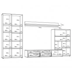 Loftscape Ensemble meubles TV Taradale (4 élém.) - Avec éclairage inclus - Imitation chêne Sonoma -Meubles TV muraux Soldes 1000357998 220616 501 SKETCH DETAILS P000000001000357998 sketch