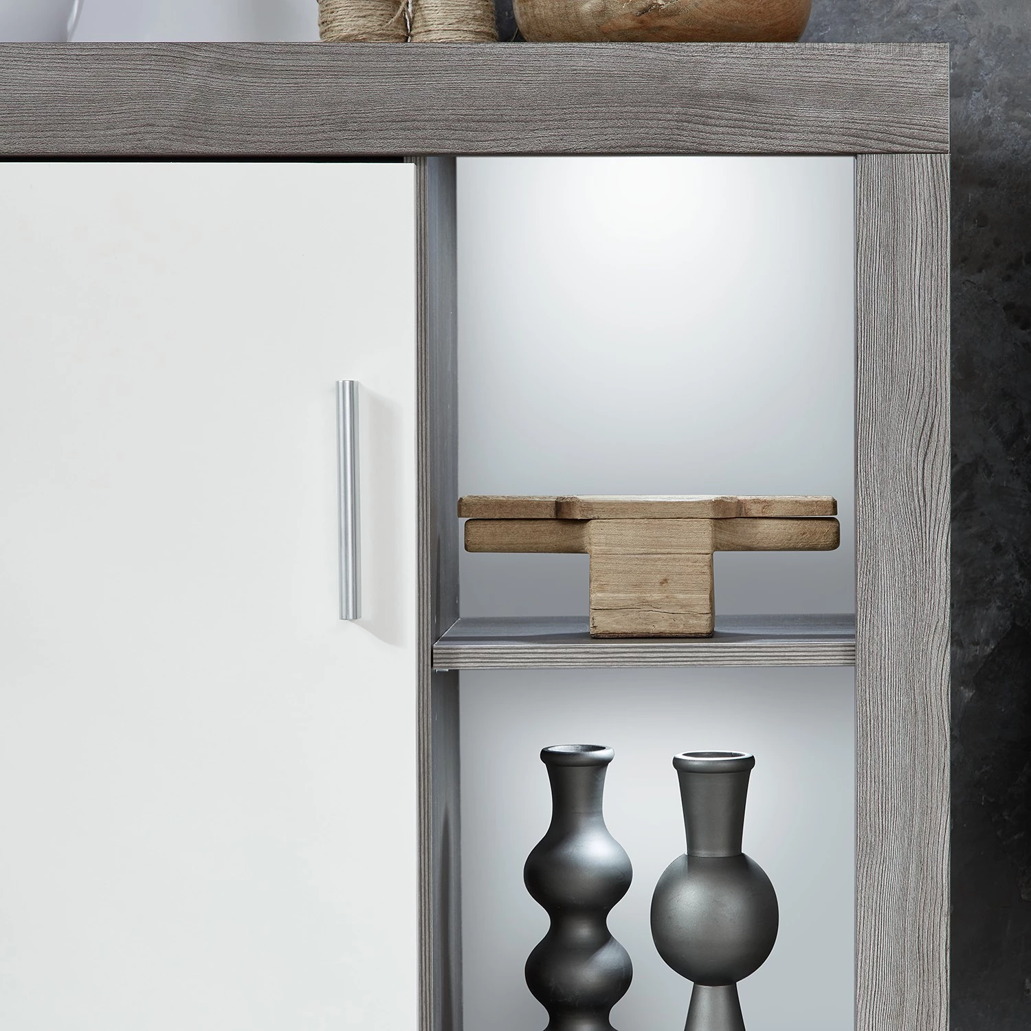 Trendteam Ensemble meubles TV jazz I (4 éléments) - Imitation chêne gris / Blanc 11 Trendteam Ensemble meubles TV jazz I (4 éléments) - Imitation chêne gris / Blanc – Image 9