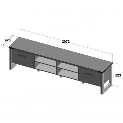 Trendteam Ensemble meubles TV Prime II (3 élém.) - Imitation béton / Imitation vieux bois 32 Trendteam Ensemble meubles TV Prime II (3 élém.) - Imitation béton / Imitation vieux bois -Meubles TV muraux Soldes 1000362860 220623 501 SKETCH DETAILS P000000001000362860 sketch