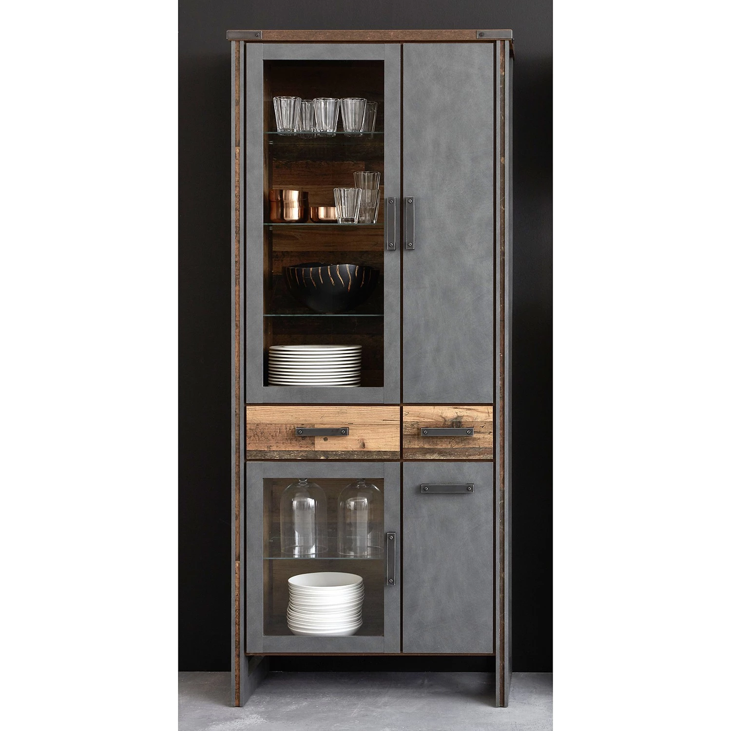 Trendteam Ensemble meubles TV Prime I (3 éléments) - Imitation béton / Imitation vieux bois 7 Trendteam Ensemble meubles TV Prime I (3 éléments) - Imitation béton / Imitation vieux bois – Image 5