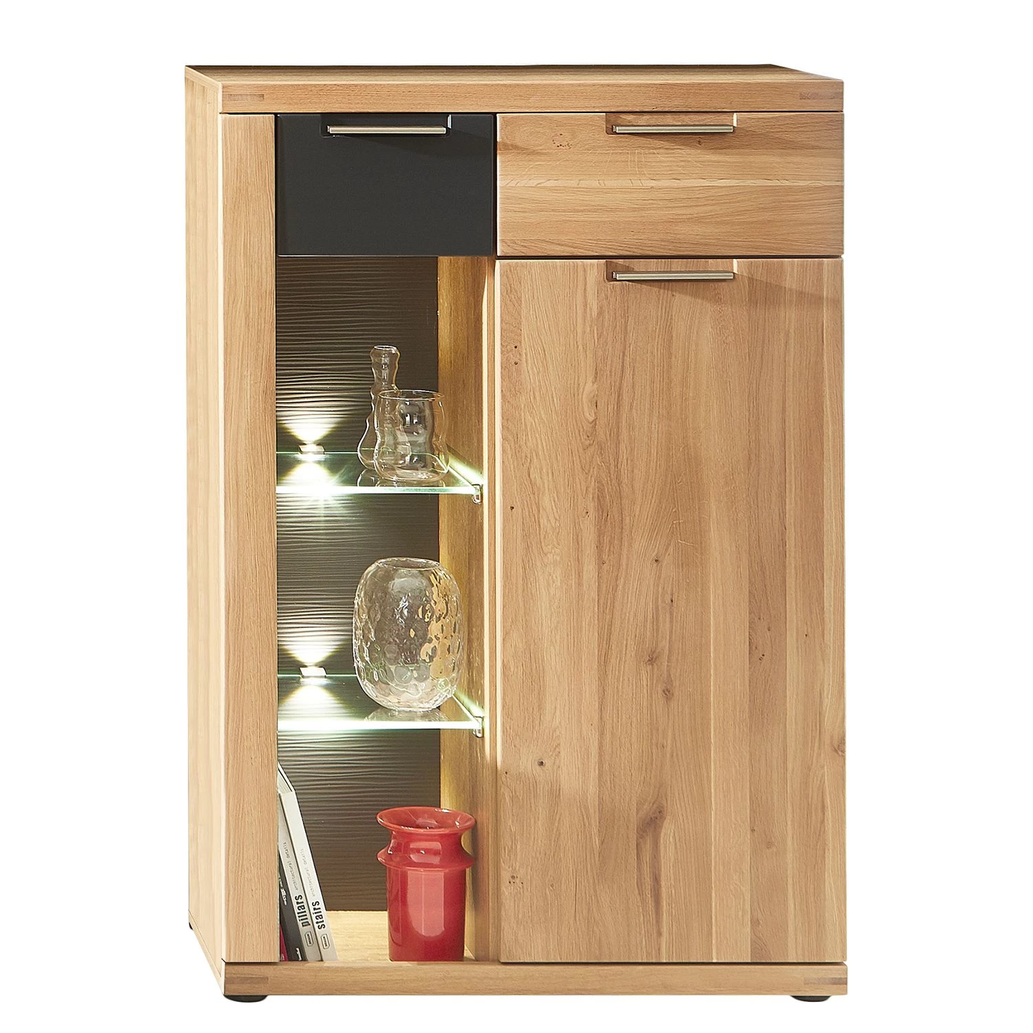 Naturoo Ensemble de meubles Macoun (4 éléments) - Avec éclairage - Partiellement en chêne sauvage massif 8 Naturoo Ensemble de meubles Macoun (4 éléments) - Avec éclairage - Partiellement en chêne sauvage massif – Image 6