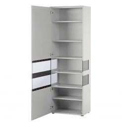 GWINNER Ensemble mural Anzio I (4 éléments) - Blanc mat - Porte en verre à gauche - Avec éclairage -Meubles TV muraux Soldes standvitrine anzio ohne beleuchtung weiss tueranschlag links 4524856