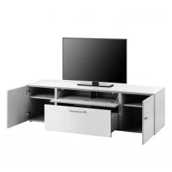 GWINNER Ensemble mural Anzio I (4 éléments) - Blanc mat - Porte en verre à gauche - Avec éclairage -Meubles TV muraux Soldes tv lowboard anzio i weiss 4524296