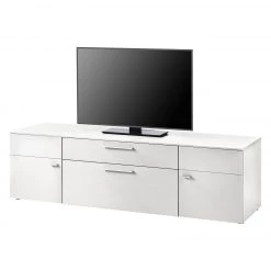 GWINNER Ensemble mural Anzio I (4 éléments) - Blanc mat - Porte en verre à gauche - Avec éclairage -Meubles TV muraux Soldes tv lowboard anzio i weiss 4524300