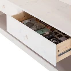 Maison Belfort Meuble TV Lillehammer II - Epicéa blanc -Meubles TV muraux Soldes tv lowboard lillehammer ii kiefer massiv weiss 1053926