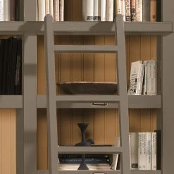 Maison Belfort Ensemble TV Azjana I - Granite / Pin couleur miel - Avec échelle -Meubles TV muraux Soldes tv wand azjana i pinie teilmassiv granit pinie honig mit leiter 3391545