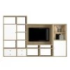 Loftscape Ensemble mural TV Emporior II - Avec éclairage - Blanc / Imitation chêne -Meubles TV muraux Soldes tv wand emporior ii inkl beleuchtung weiss eiche dekor 1555798