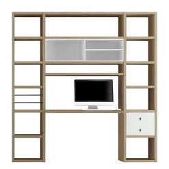 Loftscape Ensemble mural Emporior II - Blanc / Imitation chĂȘne