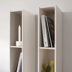 GWINNER Ensemble mural Anzio I (4 éléments) - Blanc mat - Porte en verre à gauche - Avec éclairage -Meubles TV muraux Soldes wohnwand anzio i 4 teilig vitrinenelement links ohne beleuchtung matt weiss 4625684