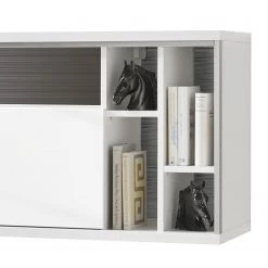 Loftscape Ensemble mural Arco I (4 éléments) - Blanc brillant / Gris -Meubles TV muraux Soldes wohnwand arco i 4 teilig hochglanz weiss grau 4711076
