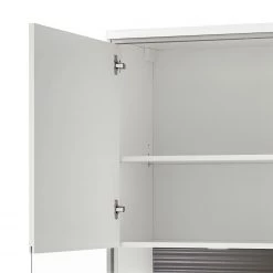 Loftscape Ensemble mural Arco II (5 éléments) - Blanc brillant / Gris -Meubles TV muraux Soldes wohnwand arco i 5 teilig hochglanz weiss grau 4710636