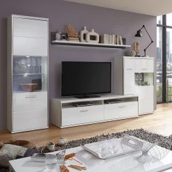 Loftscape Ensemble mural Arco III (4 éléments) - Blanc brillant / Gris