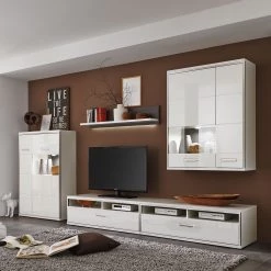 Loftscape Ensemble mural Arco III (5 éléments) - Blanc brillant / Gris