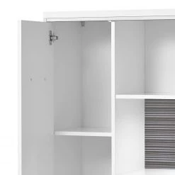 Loftscape Ensemble mural Arco I (4 éléments) - Blanc brillant / Gris -Meubles TV muraux Soldes wohnwand arco iii 5 teilig hochglanz weiss grau 4710700 1